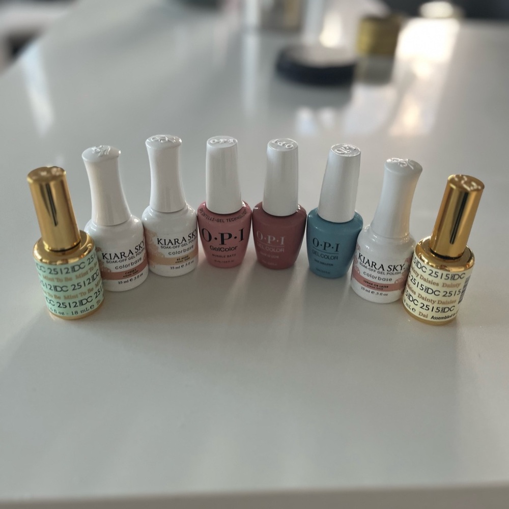 Kiara Sky and OPI Gel Nail Polish Set Bundle - Neutrals, Pink, Pastels